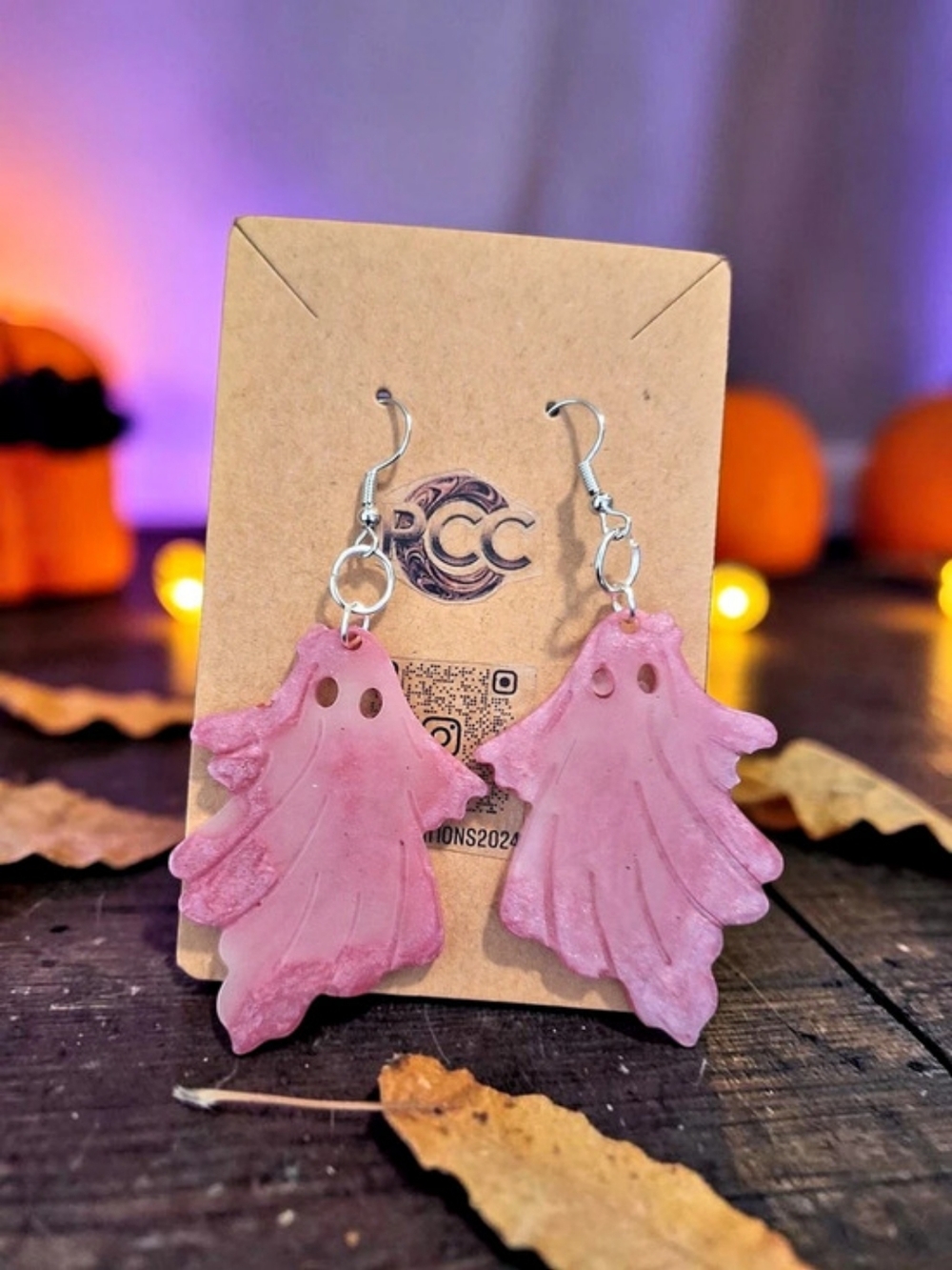 Pink Ghost Earrings